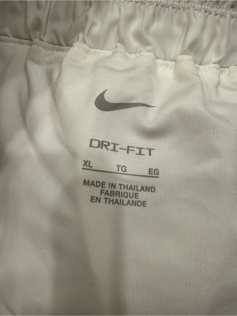 Nike Kids White Dri-FIT Sweatpants with Grey Swoosh
